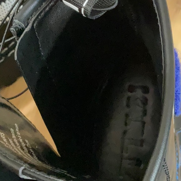 Karl Lagerfeld Black Combat Boots with Red Accents - Picture 10 of 11